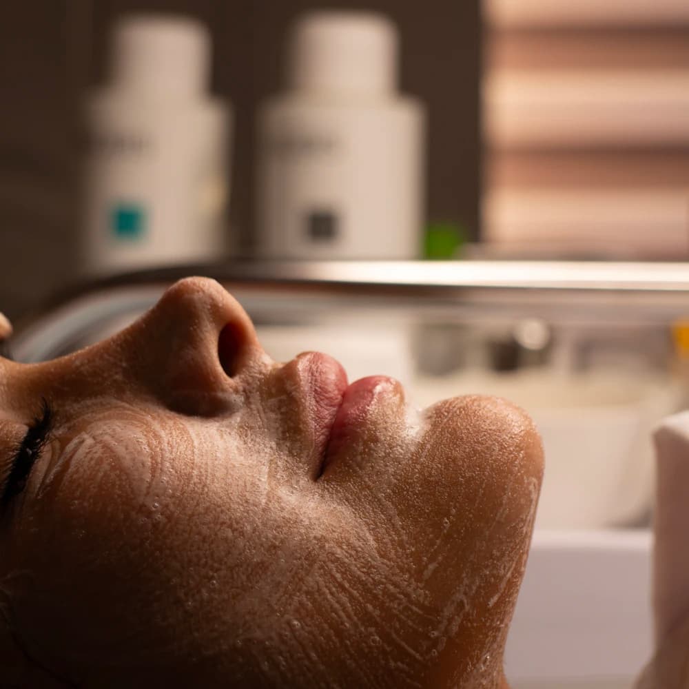 A close-up of a gentle foaming facial cleanse